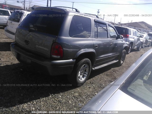 1D4HS48NX3F630746 - 2003 DODGE DURANGO SLT GRAY photo 4