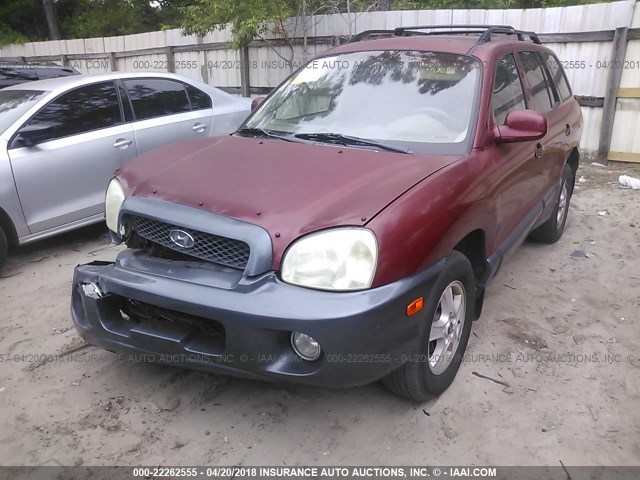 KM8SC13E84U584848 - 2004 HYUNDAI SANTA FE GLS/LX BURGUNDY photo 2