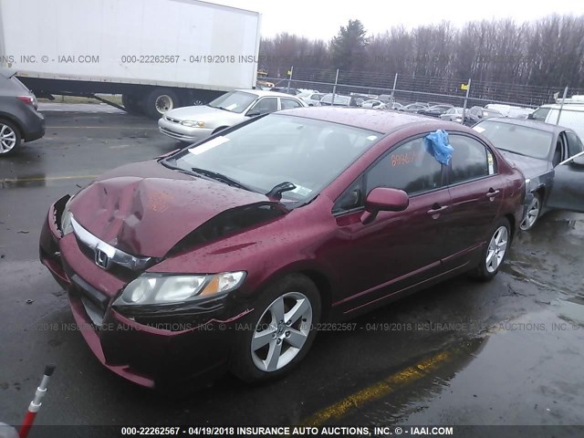 2HGFA1F66BH514458 - 2011 HONDA CIVIC LX-S RED photo 2