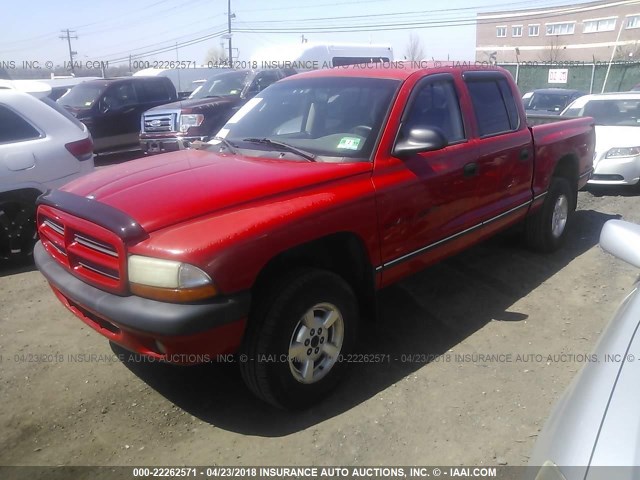 1B7GG2AN31S220108 - 2001 DODGE DAKOTA QUAD RED photo 2