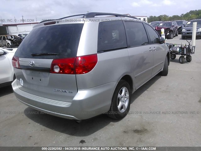 5TDZA23C86S528753 - 2006 TOYOTA SIENNA CE/LE SILVER photo 4