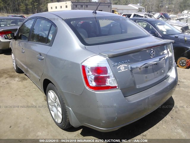 3N1AB6AP4CL698393 - 2012 NISSAN SENTRA 2.0/2.0S/SR/2.0SL GRAY photo 3