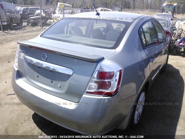 3N1AB6AP4CL698393 - 2012 NISSAN SENTRA 2.0/2.0S/SR/2.0SL GRAY photo 4