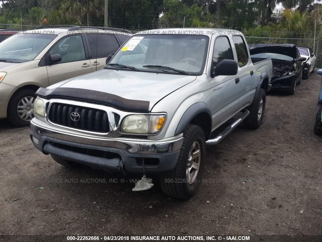 5TEGN92N52Z043913 - 2002 TOYOTA TACOMA DOUBLE CAB PRERUNNER SILVER photo 2