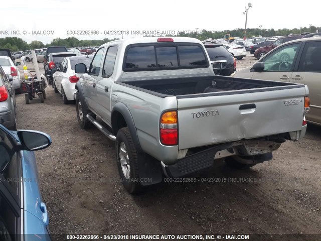 5TEGN92N52Z043913 - 2002 TOYOTA TACOMA DOUBLE CAB PRERUNNER SILVER photo 3