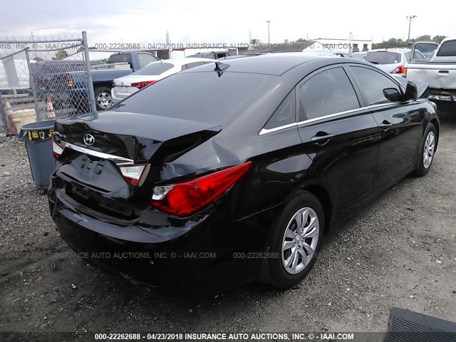 5NPEB4AC4DH513969 - 2013 HYUNDAI SONATA GLS BLACK photo 4