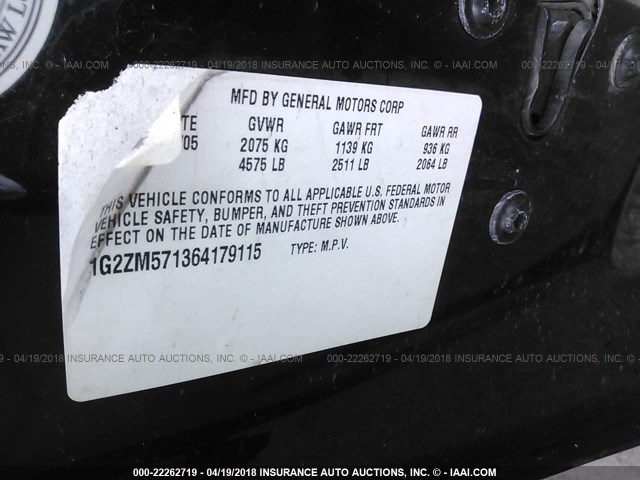 1G2ZM571364179115 - 2006 PONTIAC G6 GTP GRAY photo 9