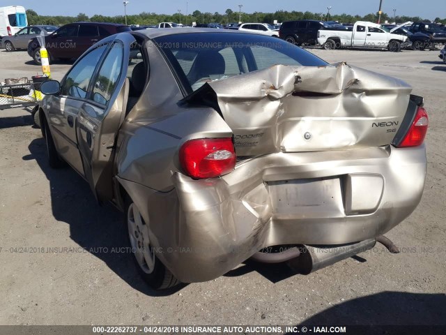 1B3ES26C33D229185 - 2003 DODGE NEON SE GOLD photo 6