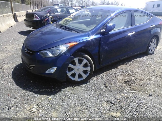 KMHDH4AE0DU712675 - 2013 HYUNDAI ELANTRA GLS/LIMITED BLUE photo 6