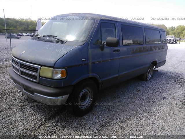 2B5WB35Z5SK548566 - 1995 DODGE RAM WAGON B3500 BLUE photo 2