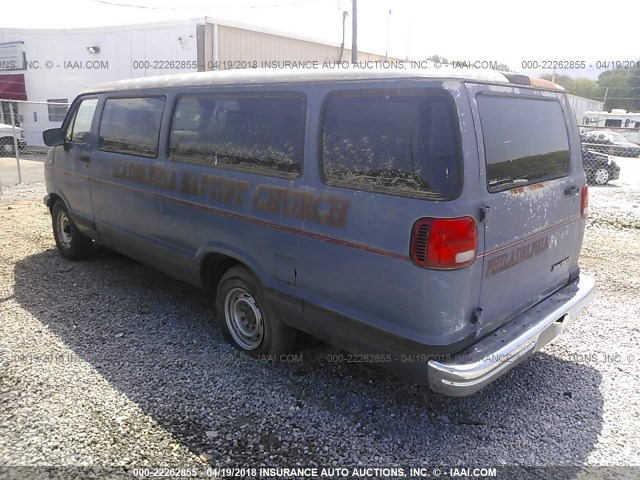 2B5WB35Z5SK548566 - 1995 DODGE RAM WAGON B3500 BLUE photo 3