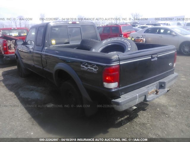 1FTZR15V4YTA62194 - 2000 FORD RANGER SUPER CAB BLACK photo 3