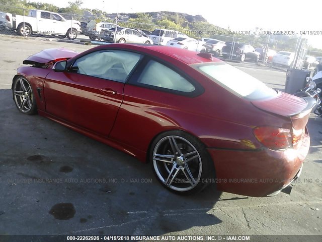 WBA3R1C57EK192235 - 2014 BMW 435 I RED photo 3