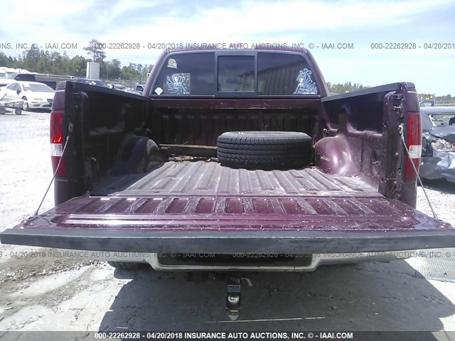 1FTRW12W26KC31167 - 2006 FORD F150 SUPERCREW MAROON photo 8