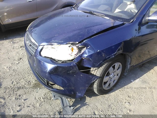 KMHDU46D17U249168 - 2007 HYUNDAI ELANTRA GLS/SE/LIMITED BLUE photo 6