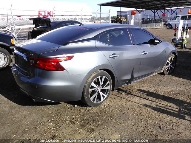 1N4AA6AP5HC370781 - 2017 NISSAN MAXIMA 3.5S/SV/SL/SR/PLAT GRAY photo 4