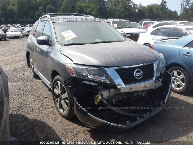 5N1AR2MM4FC705292 - 2015 NISSAN PATHFINDER S/SV/SL/PLATINUM GRAY photo 1