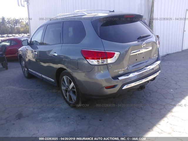 5N1AR2MM4FC705292 - 2015 NISSAN PATHFINDER S/SV/SL/PLATINUM GRAY photo 3