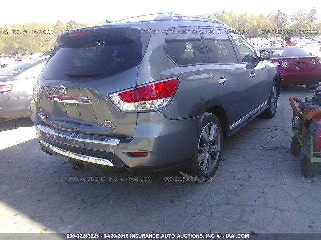 5N1AR2MM4FC705292 - 2015 NISSAN PATHFINDER S/SV/SL/PLATINUM 灰色 照片 4