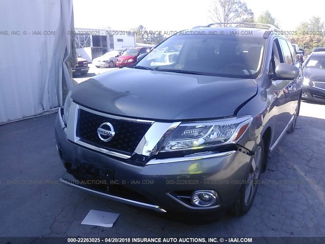 5N1AR2MM4FC705292 - 2015 NISSAN PATHFINDER S/SV/SL/PLATINUM GRAY photo 6