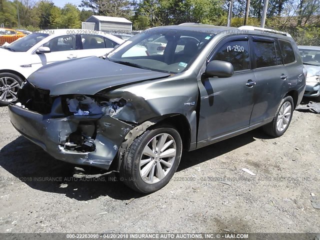 JTEEW44A982010083 - 2008 TOYOTA HIGHLANDER HYBRID LIMITED GREEN photo 2