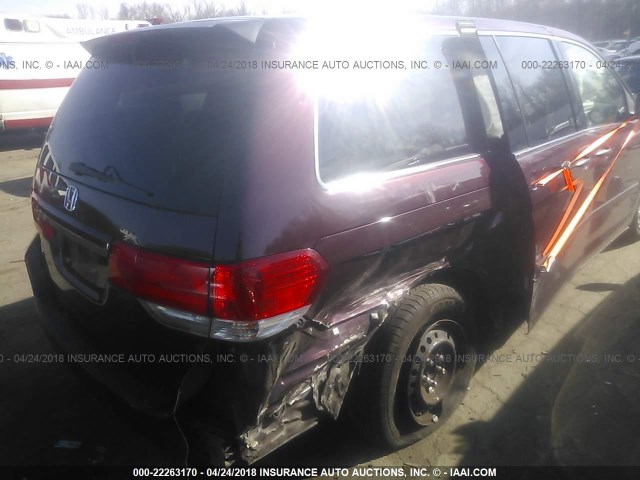 5FNRL3H21AB059633 - 2010 HONDA ODYSSEY LX MAROON photo 6