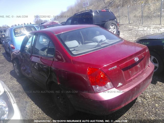 KMHDN46D54U782200 - 2004 HYUNDAI ELANTRA GLS/GT RED photo 3