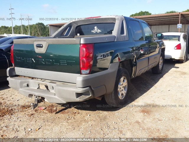 3GNEC13TX2G118894 - 2002 CHEVROLET AVALANCHE C1500 GREEN photo 4