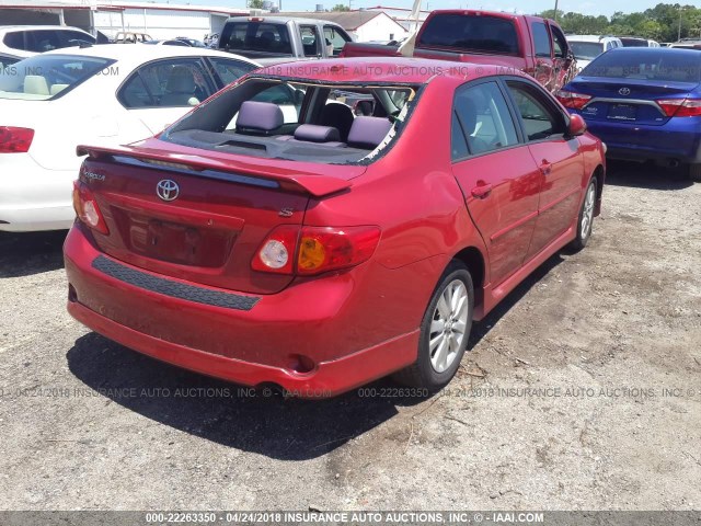 2T1BU40E49C008718 - 2009 TOYOTA COROLLA S/LE/XLE RED photo 4