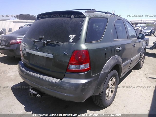 KNDJD733635147020 - 2003 KIA SORENTO EX/LX GREEN photo 4