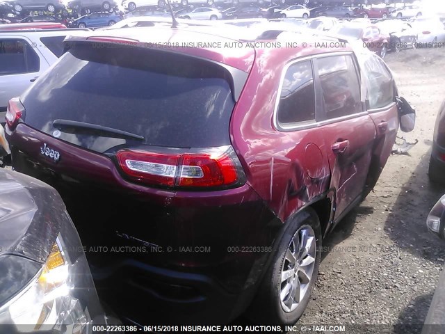 1C4PJMDS8EW250721 - 2014 JEEP CHEROKEE LIMITED RED photo 4