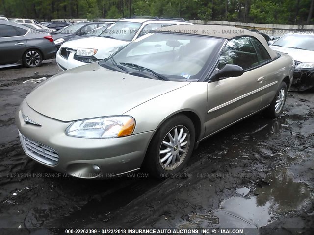 1C3EL55T33N500680 - 2003 CHRYSLER SEBRING LXI GOLD photo 2