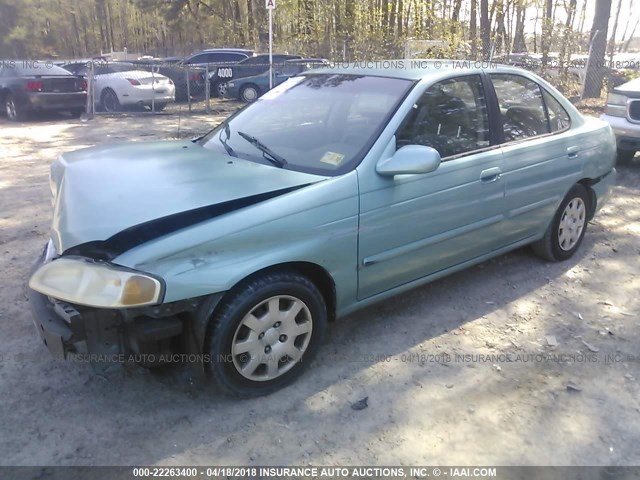 3N1CB51D1YL322539 - 2000 NISSAN SENTRA XE/GXE GREEN photo 2