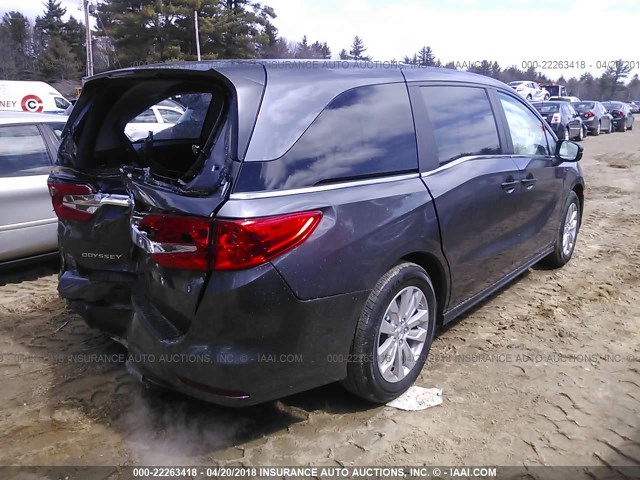 5FNRL6H27JB068970 - 2018 HONDA ODYSSEY LX GRAY photo 4