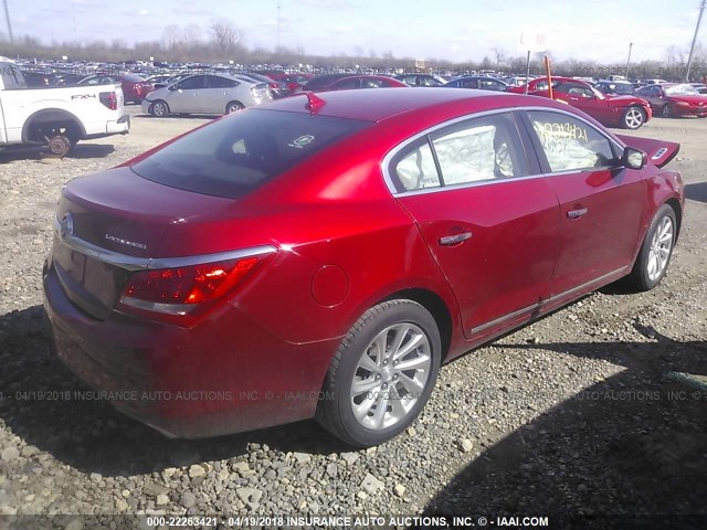 1G4GB5G31EF126471 - 2014 BUICK LACROSSE RED photo 4