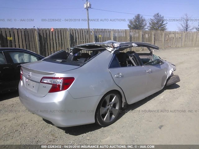 4T1BK1FK5CU007052 - 2012 TOYOTA CAMRY SE/XLE SILVER photo 4