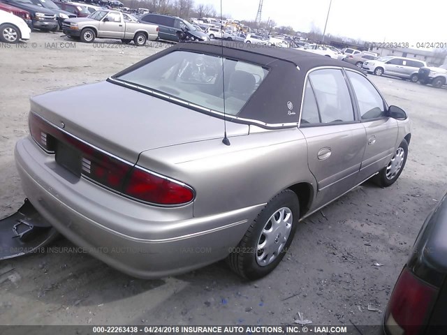 2G4WS52J411134972 - 2001 BUICK CENTURY CUSTOM TAN photo 4