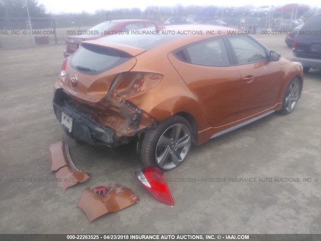 KMHTC6AE9EU185808 - 2014 HYUNDAI VELOSTER TURBO ORANGE photo 4