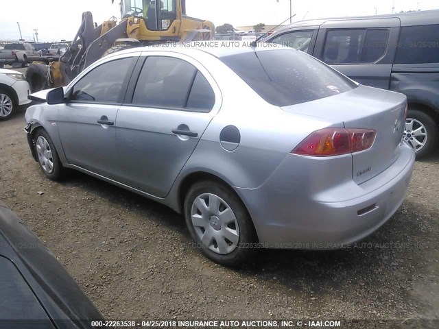 JA3AU16U29U045907 - 2009 MITSUBISHI LANCER DE SILVER photo 3