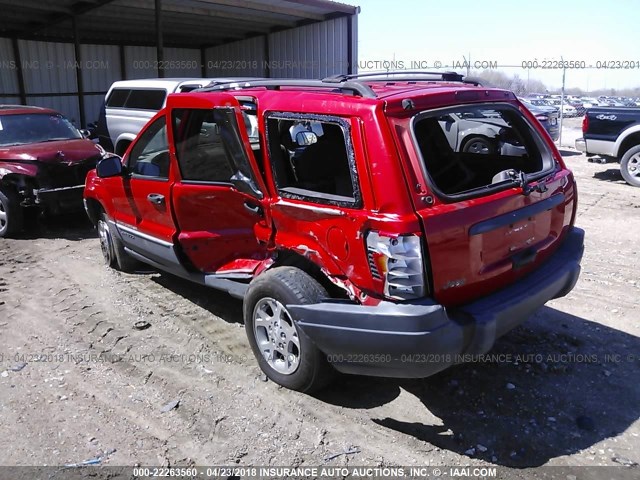 1J4G248S5YC116269 - 2000 JEEP GRAND CHEROKEE LAREDO RED photo 3