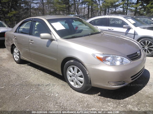 4T1BE32KX2U116985 - 2002 TOYOTA CAMRY LE/XLE/SE BEIGE photo 1