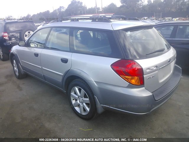 4S4BP61CX66336157 - 2006 SUBARU LEGACY OUTBACK 2.5I SILVER photo 3