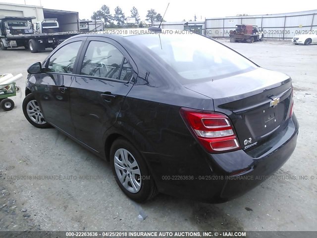 1G1JB5SH5J4101570 - 2018 CHEVROLET SONIC LS 黑色 照片 3