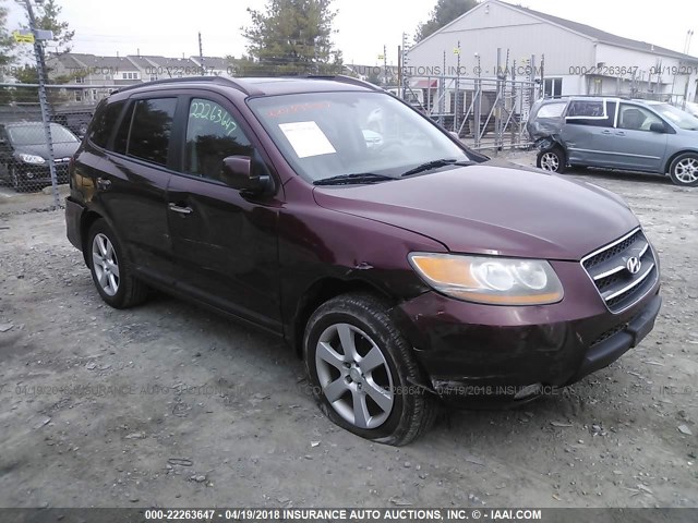 5NMSH73EX8H141526 - 2008 HYUNDAI SANTA FE SE/LIMITED MAROON photo 1