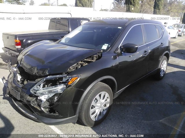 KNMAT2MT2GP644483 - 2016 NISSAN ROGUE S/SL/SV BLACK photo 2