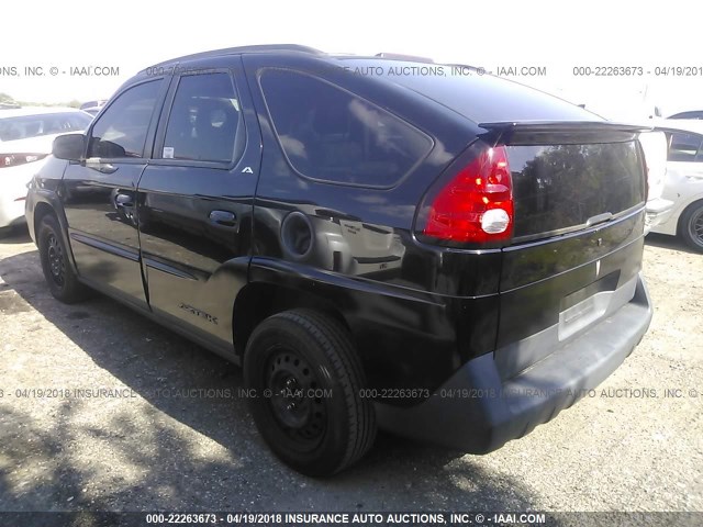 3G7DA03E43S501684 - 2003 PONTIAC AZTEK BLACK photo 3