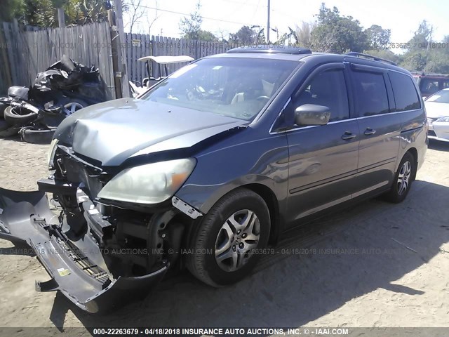 5FNRL38727B414989 - 2007 HONDA ODYSSEY EXL GRAY photo 2