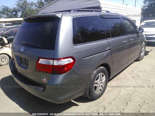 5FNRL38727B414989 - 2007 HONDA ODYSSEY EXL GRAY photo 4