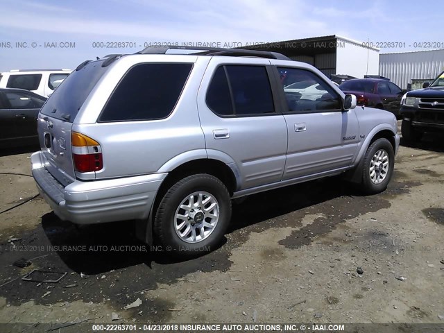 4S6CK58W014414227 - 2001 HONDA PASSPORT EX/LX SILVER photo 4