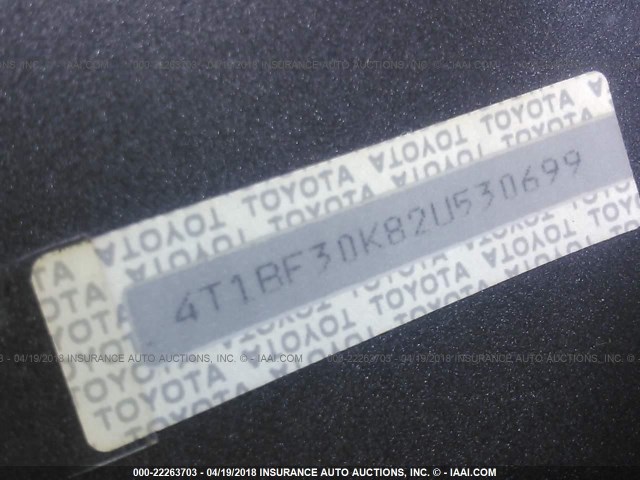 4T1BF30K82U530699 - 2002 TOYOTA CAMRY LE/XLE/SE ნაცრისფერი ფოტო 9